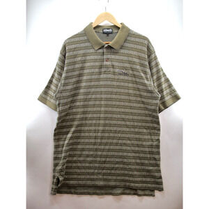 Ashworth Mens Polo Shirt Medium Short Sleeve Golf Gray Black Checked Made In USA